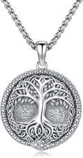 wholesale 925 Sterling Silver Norse Tree of Life Compass Pendant Necklace  with Vegvisir and Thors Hammer Charm-0-0