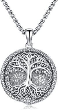 wholesale 925 Sterling Silver Norse Tree of Life Compass Pendant Necklace  with Vegvisir and Thors Hammer Charm-A- Viking Tree of Life Necklace C