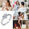 wholesale TOUPOP 3 Stone Moissanite Rings For Women D Color Vvs1 3 Stone Engagement Ring S925 Sterling Silver Heart Moissanite Eternity Promise Wedding Anniversary Christmas Jewelry Gift For Wife Bride Size 6-9 -0-4