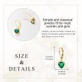 wholesale 14K Gold Green Crystal Heart Leverback Dangle Earrings for Women's Gifts-0-4
