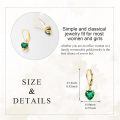 wholesale 14k Gold Heart Shaped Emerald Earrings-0-4
