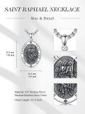 wholesale 925 Sterling Silver  Saint Raphael Prayer Pendant Necklace for Men & Women-0-1