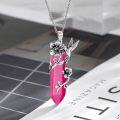 wholesale Sterling Silver Quartz Hummingbird Necklace Gift for Women Mom-0-1
