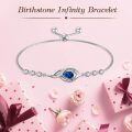 TOUPOP Sterling Silver Infinity Birthstone Bracelet Gift for Women-0-2