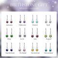 wholesale 925 Sterling Silver Birthstone Threader Earrings Infinity Long Chain Drop Pull Through 12 Stone Birthday Jewelry Gifts for Women-0-76
