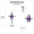wholesale 925 Sterling Silver Purple Carnation Floral Cross Pendant Necklaces for Women-0-3