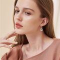 wholesale 925 Sterling Silver Cute Monkey Banana Heart Cubic Zirconia Drop Earrings-0-2