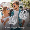wholesale 925 Sterling Silver Triquetra Trinity Knot Studs with Cubic Zirconia - Irish Celtic  for Her-0-1