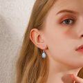 wholesale 925 Sterling Silver Teardrop Opal Larimar Leverback Drop Earrings for Women Gifts-0-2