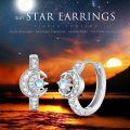 wholesale 925 Sterling Silver Moonstone Compass & Star Huggie Earrings for Women-0-5
