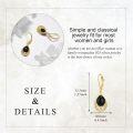 wholesale Gold-Plated 925 Sterling Silver Teardrop Black Onyx Filigree Drop Earrings with Leverbacks-0-2