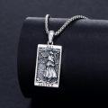 wholesale 925 Sterling Silver Tarot Card Pendant - Lady Justice Scale Charm Necklace for Lawyers Gifts-0-2