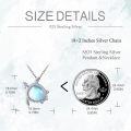 wholesale 925 Sterling Silver Blue Moonstone Sea Turtle Pendant Necklace for Women-0-3