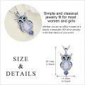 wholesale 925 Sterling Silver Purple Moonstone Filigree Owl Pendant Necklace for Women-0-4