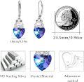 wholesale 925 Sterling Silver Blue Crystal Frog Heart Drop Earrings-0-5