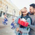 wholesale 925 Sterling Silver Butterfly Tulip Blue Lapis Two Tone Drop Earrings-0-1