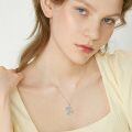 wholesale 925 Sterling Silver Moon Triangle Pendant Necklace Wholesale With Moonstone-0-5