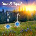 wholesale 925 Sterling Silver Blue Opal Starburst Dangle Earrings - Sunlight Inspired s for Her-0-2