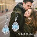 wholesale Sterling Silver Moonstone Leverback Teardrop Dangle Earrings for Women-0-5