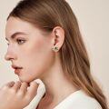 wholesale 925 Sterling Silver Black Pyramid V-shaped Earrings-0-5