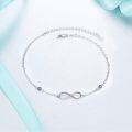 wholesale 925 Sterling Silver Purple Crystal Infinity Adjustable Ankle Anklet for Women-0-1