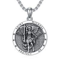 wholesale 925 Sterling Silver Saint Michael Protect Us Medal Pendant Necklace-A03-St Michael