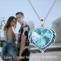 wholesale Sterling Silver Austrian Crystals Love Heart Pendant Necklace for Women-0-24