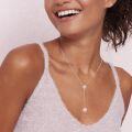 wholesale 925 Sterling Silver Pink Pearl Y-Necklace for Women - Elegant Trendy Minimalist Chain -0-4
