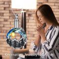 wholesale 925 Sterling Silver Mountain & Star Cremation Keepsake Pendant Necklace for Ashes Memory Jewelry-0-2