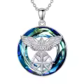 TOUPOP Sterling Silver Crystal Compass Necklace Gift For Women-0-0