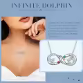 TOUPOP Sterling Silver Birthstones Personalized Infinity Dolphin Necklace-0-5