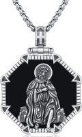 wholesale 925 Sterling Silver St. Francis of Assisi Medal Cross Religious Charm Men's Women's Faith s for Him Her Boyfriend Girlfriend Son Daughter Niece Aunt Uncle Brother Sister Friend-0-0