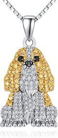wholesale 925 Sterling Silver CZ Poodle Dog Breed Pendant Necklace for Pet Lovers-0-0