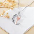 wholesale 925 Sterling Silver Rainbow Crystal Ballerina Moon Necklace-0-2