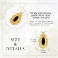 wholesale Gold-Plated 925 Sterling Silver with Black Onyx Oval Pendant Necklace for Women-0-2