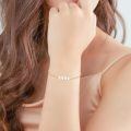 wholesale 14k Gold Four Pearl Bracelet Dainty Chain Jewelry For Women-0-4