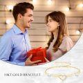 wholesale 14K Gold Pearl & Crystal Heart Layered Ankle Anklet for Women-0-3