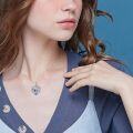 wholesale 925 Sterling Silver Wolf & Horse Love Heart Crystal Pendant Necklace for Women-0-4