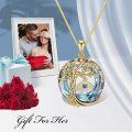wholesale Sterling Silver Crystal Evil Eye Tree of Life Pendant Necklace - Gold Plated-0-4