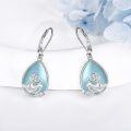 wholesale 925 Sterling Silver Teardrop Blue Agate Mermaid Drop Earrings Gift for Her-0-2