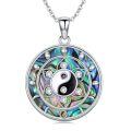 wholesale 925 Sterling Silver Yin Yang Pendant With Rainbow Mother Of Pearl And Cubic Zirconia-0-0