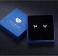 wholesale 925 Sterling Silver Blue Fire Opal Butterfly Stud Earrings Hypoallergenic  for Women Girls 6mm x 8mm-0-30