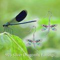 wholesale 925 Sterling Silver Abalone Shell Dragonfly Dangle Drop Earrings for Women-0-4