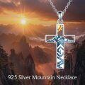 wholesale 925 Sterling Silver Turquoise and Gold Celtic Cross Pendant Necklace for Women Men Christian  Ideas-0-4
