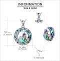wholesale 925 Sterling Silver Abalone Shell Celtic Knot Moon Fox Pendant Necklace for Women Girls-0-2