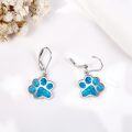 wholesale 925 Sterling Silver Abalone Shell Inlay Paw Print Leverback Earring for Women Girls Animal Lover Gift-0-7