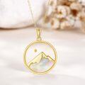 wholesale 925 Sterling Silver Plated Gold Metal Mother of Pearl Mountain Pendant Necklace for Women Christian  45cm Chain Length-0-2
