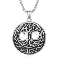TOUPOP Sterling Silver & Zircon Tree Of Life Necklace For Men Women-undefined