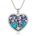 wholesale 925 Sterling Silver Heart Pendant Necklace Tree Of Life-0-0