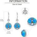 wholesale 925 Sterling Silver Blue Opal Celtic Tree Of Life Claddagh Triskele Trinity Knot Leverback Dangle Drop Earrings For Women Vintage Lucky -0-3